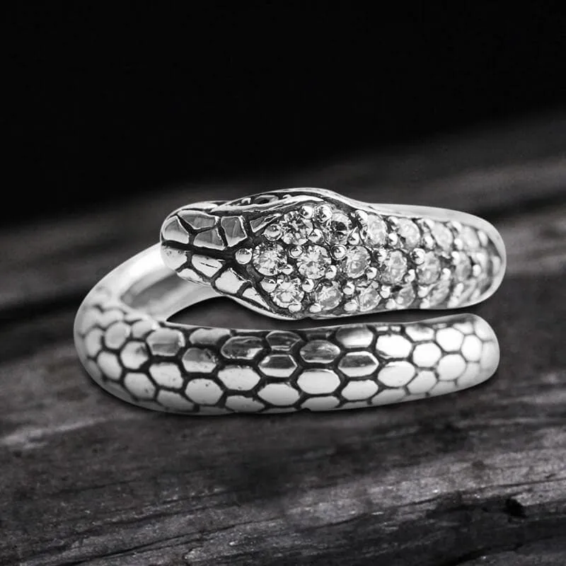 Silver Snake Sterling Silver CZ Ring sold by GTHIC
