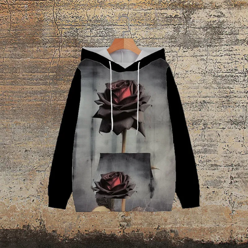 One Rose Polyester Gothic Hoodie sold by GTHIC