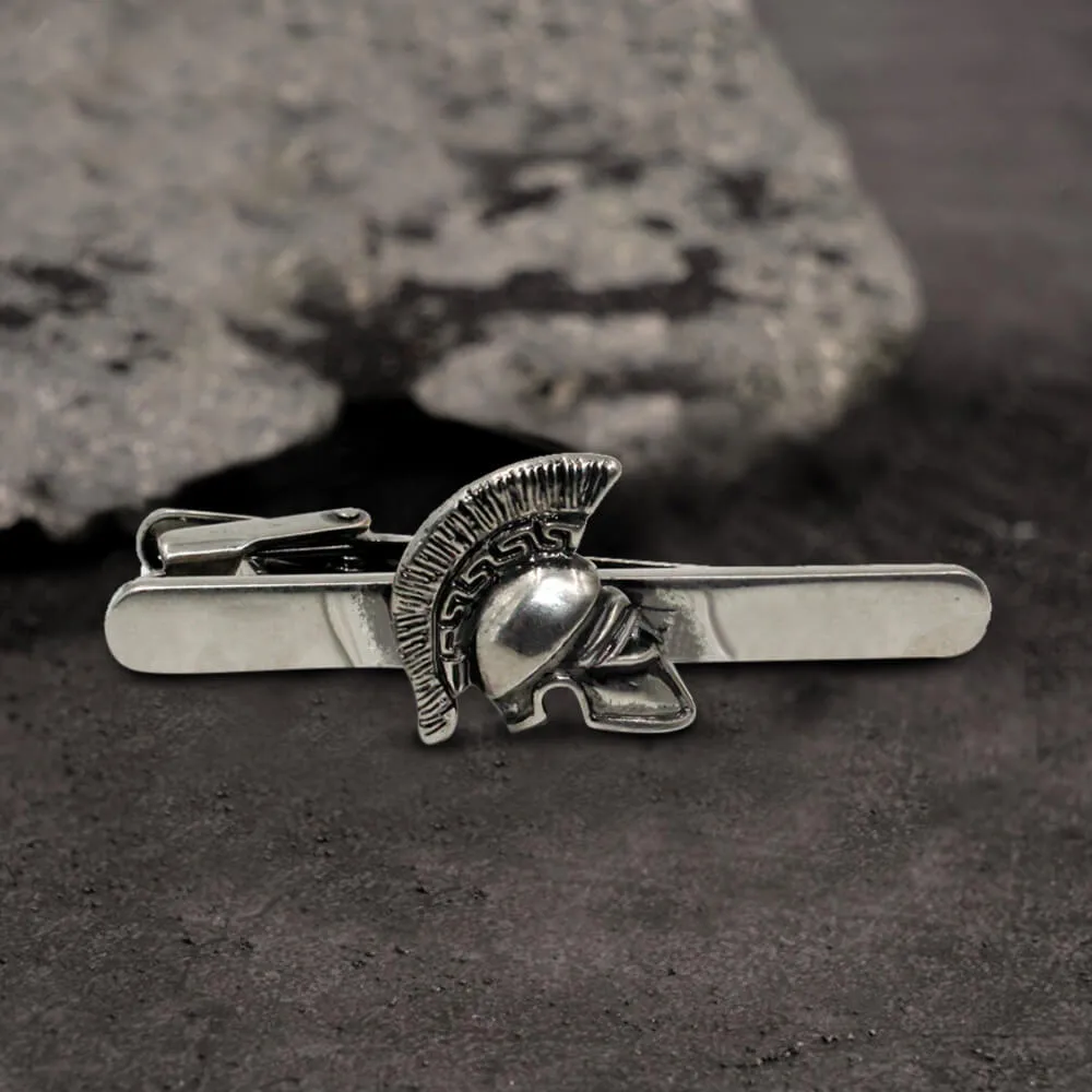 Vintage Spartan Helmet Brass Cufflinks Tie Clip sold by GTHIC product image thumbnail 3