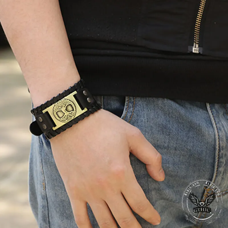Viking Tree of Life Alloy Leather Bracelet sold by GTHIC product image thumbnail 2
