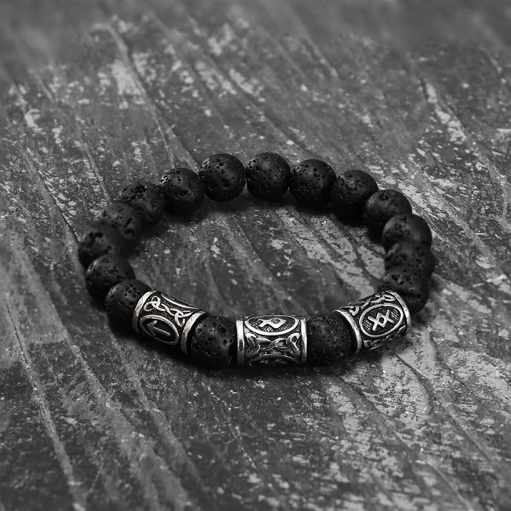 Celtic Knot Volcanic Rock Stainless Steel Bracelet sold by GTHIC