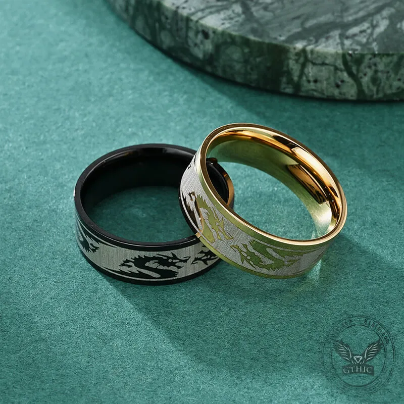 8 mm Dragon Shadow Stainless Steel Ring sold by GTHIC product image thumbnail 4