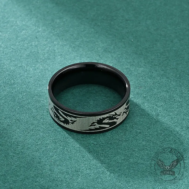 8 mm Dragon Shadow Stainless Steel Ring sold by GTHIC product image thumbnail 5