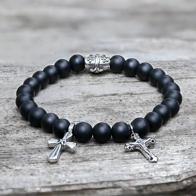 Cross Religious Agate Stone Bead Bracelet sold by GTHIC product image thumbnail 3