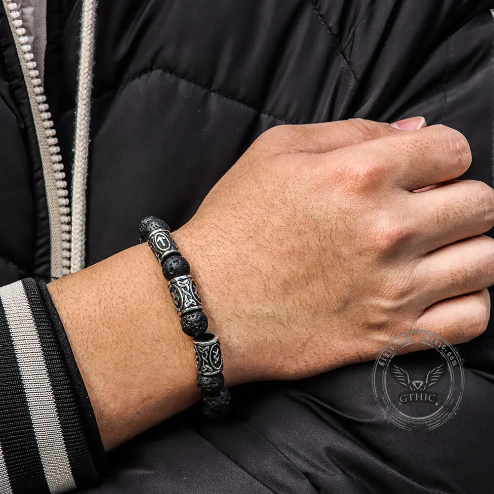 Celtic Knot Volcanic Rock Stainless Steel Bracelet sold by GTHIC product image thumbnail 2