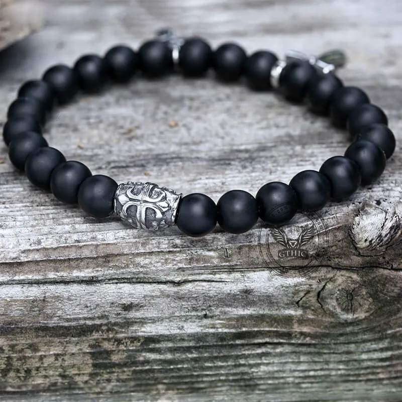 Cross Religious Agate Stone Bead Bracelet sold by GTHIC product image thumbnail 5