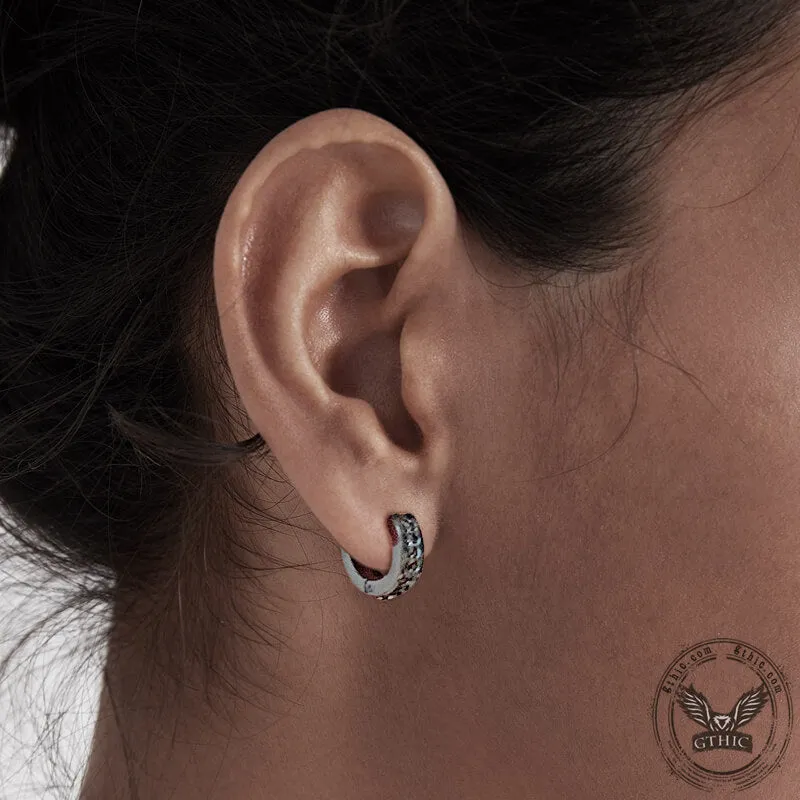 Simple Chain Design Stainless Steel Hoop Earrings sold by GTHIC product image thumbnail 2