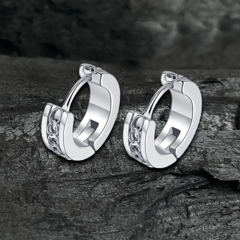 Simple Chain Design Stainless Steel Hoop Earrings sold by GTHIC