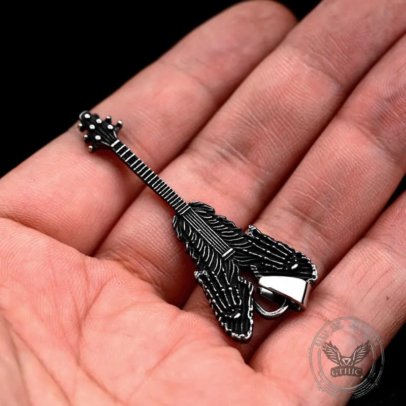 Vintage Rock Guitar Stainless Steel Pendant sold by GTHIC product image thumbnail 3