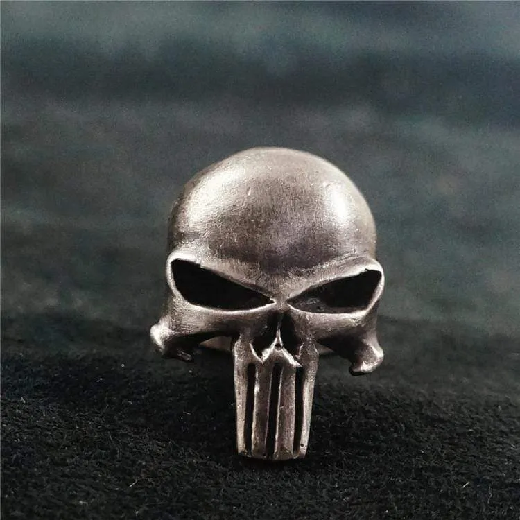 Punk Designed Skull Head Brass Sterling Silver Ring sold by GTHIC product image thumbnail 5