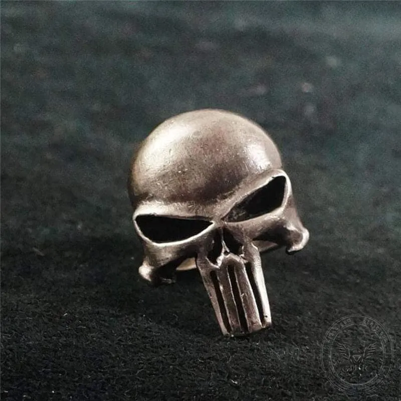 Punk Designed Skull Head Brass Sterling Silver Ring sold by GTHIC product image thumbnail 2