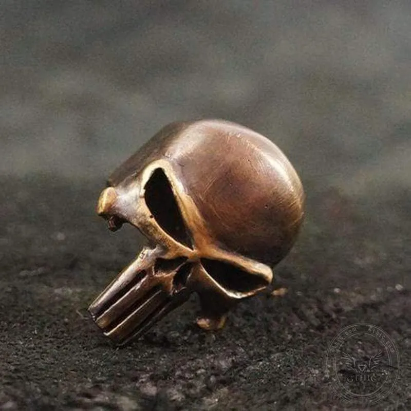 Punk Designed Skull Head Brass Sterling Silver Ring sold by GTHIC product image thumbnail 4