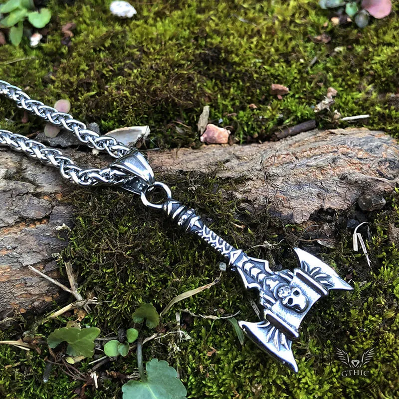 Skull Axe Stainless Steel Viking Pendant sold by GTHIC product image thumbnail 4
