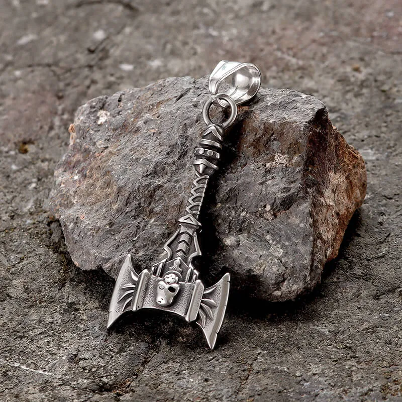 Skull Axe Stainless Steel Viking Pendant sold by GTHIC product image thumbnail 3