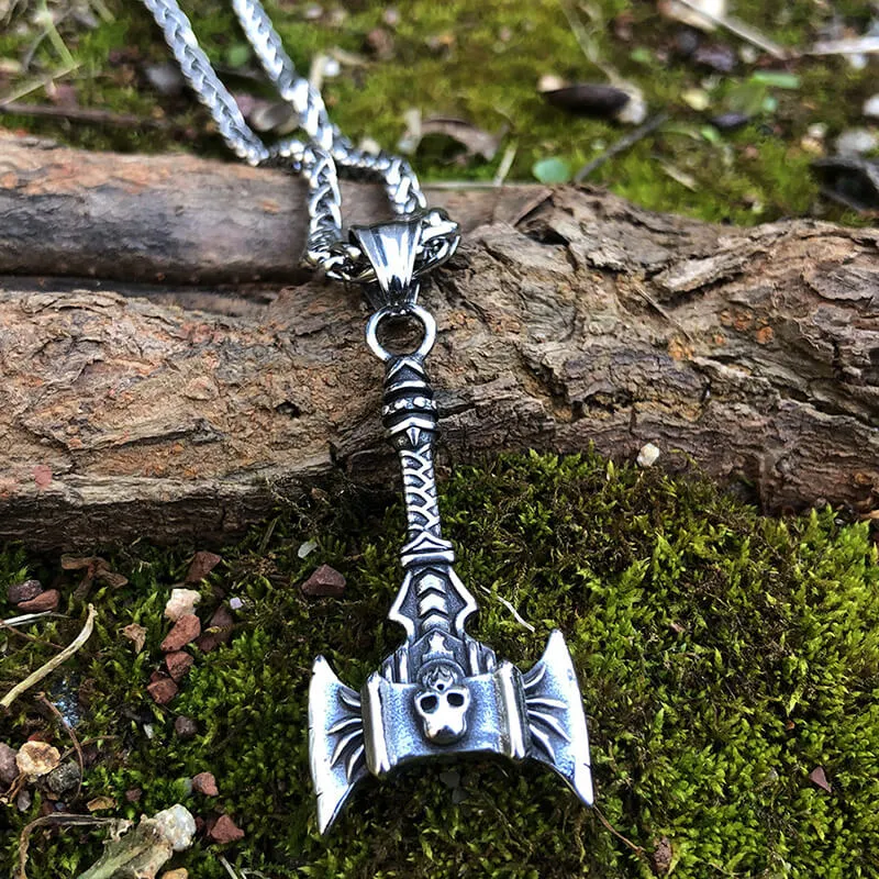 Skull Axe Stainless Steel Viking Pendant sold by GTHIC