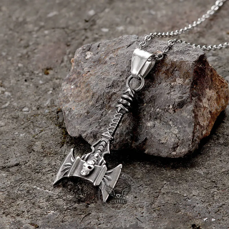 Skull Axe Stainless Steel Viking Pendant sold by GTHIC product image thumbnail 5