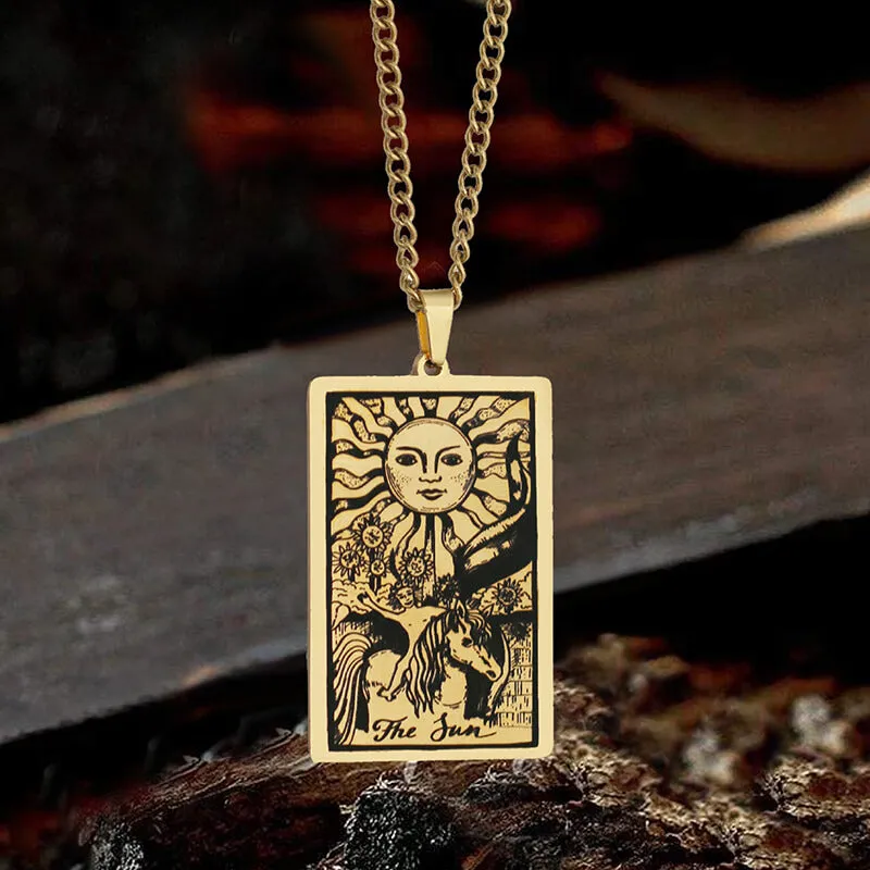 The Sun Major Arcana Tarot Stainless Steel Necklace sold by GTHIC product image thumbnail 2