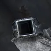 Black Gemstone Stainless Steel Masonic Ring sold by GTHIC