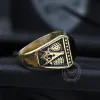 Black Gemstone Stainless Steel Masonic Ring sold by GTHIC