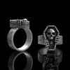 Skull Rose Coffin Sterling Silver Ring sold by GTHIC