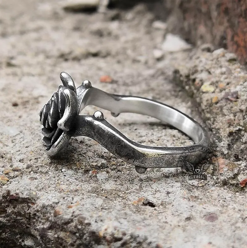 Vintage Rose Stainless Steel Gothic Ring sold by GTHIC product image thumbnail 4