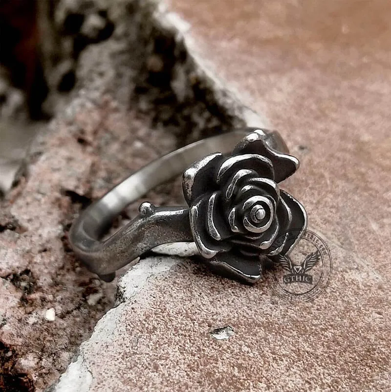 Vintage Rose Stainless Steel Gothic Ring sold by GTHIC product image thumbnail 3