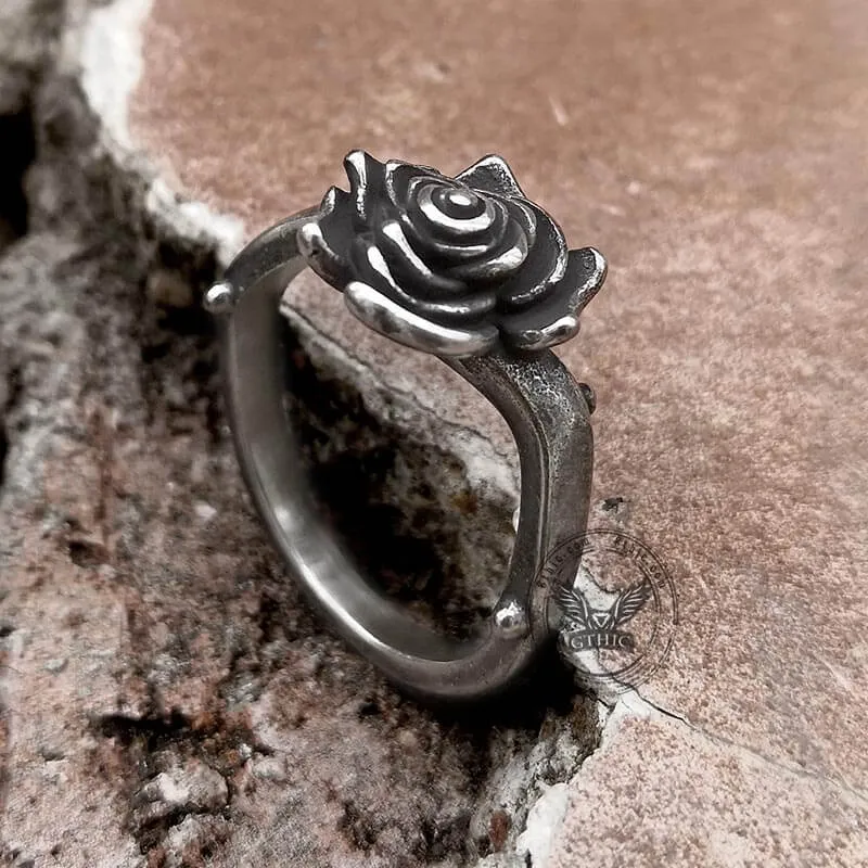 Vintage Rose Stainless Steel Gothic Ring sold by GTHIC product image thumbnail 5