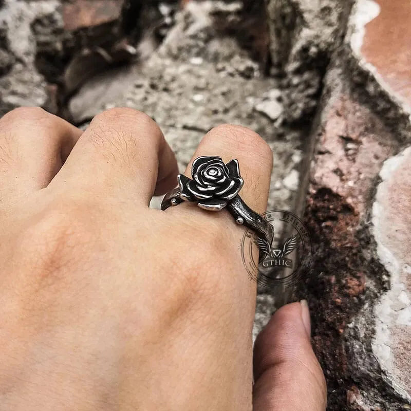 Vintage Rose Stainless Steel Gothic Ring sold by GTHIC product image thumbnail 2
