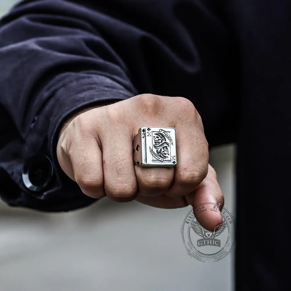 Grim Reaper Poker Stainless Steel Ring sold by GTHIC product image thumbnail 2