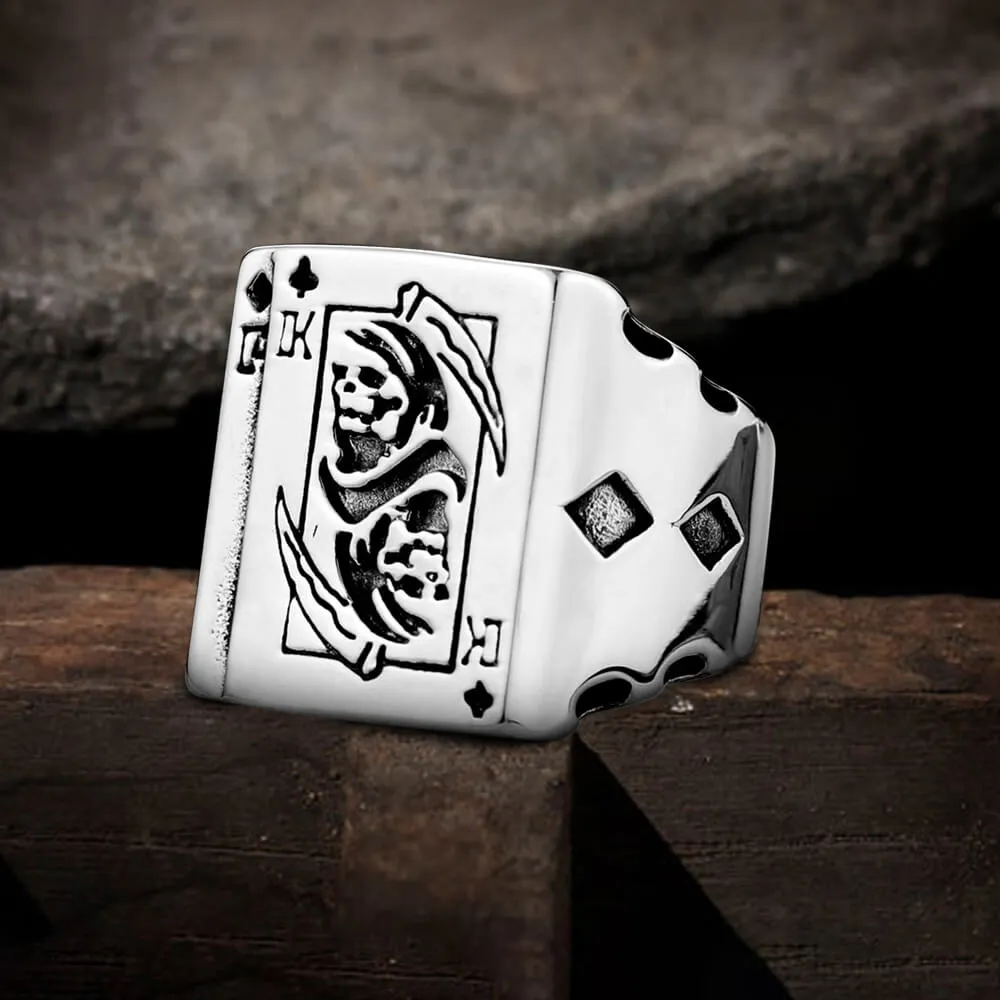 Grim Reaper Poker Stainless Steel Ring sold by GTHIC product image thumbnail 4