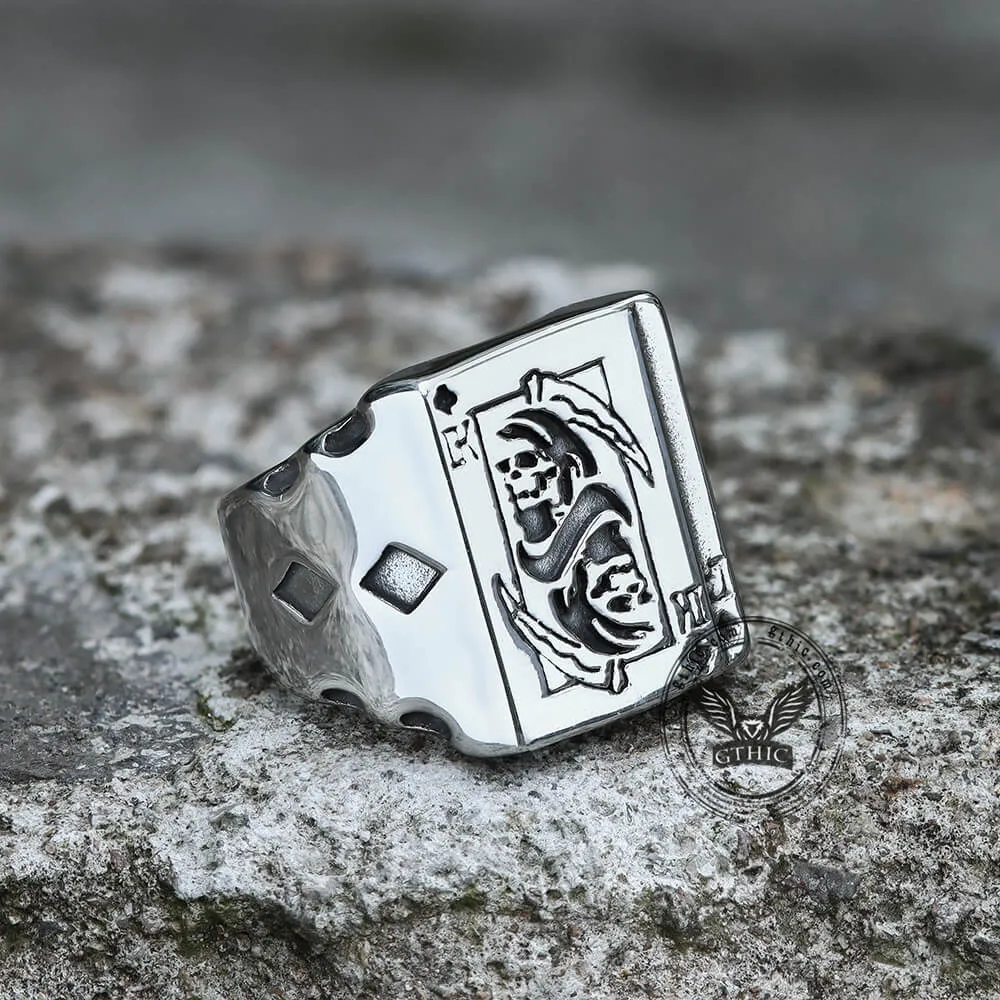 Grim Reaper Poker Stainless Steel Ring sold by GTHIC product image thumbnail 3