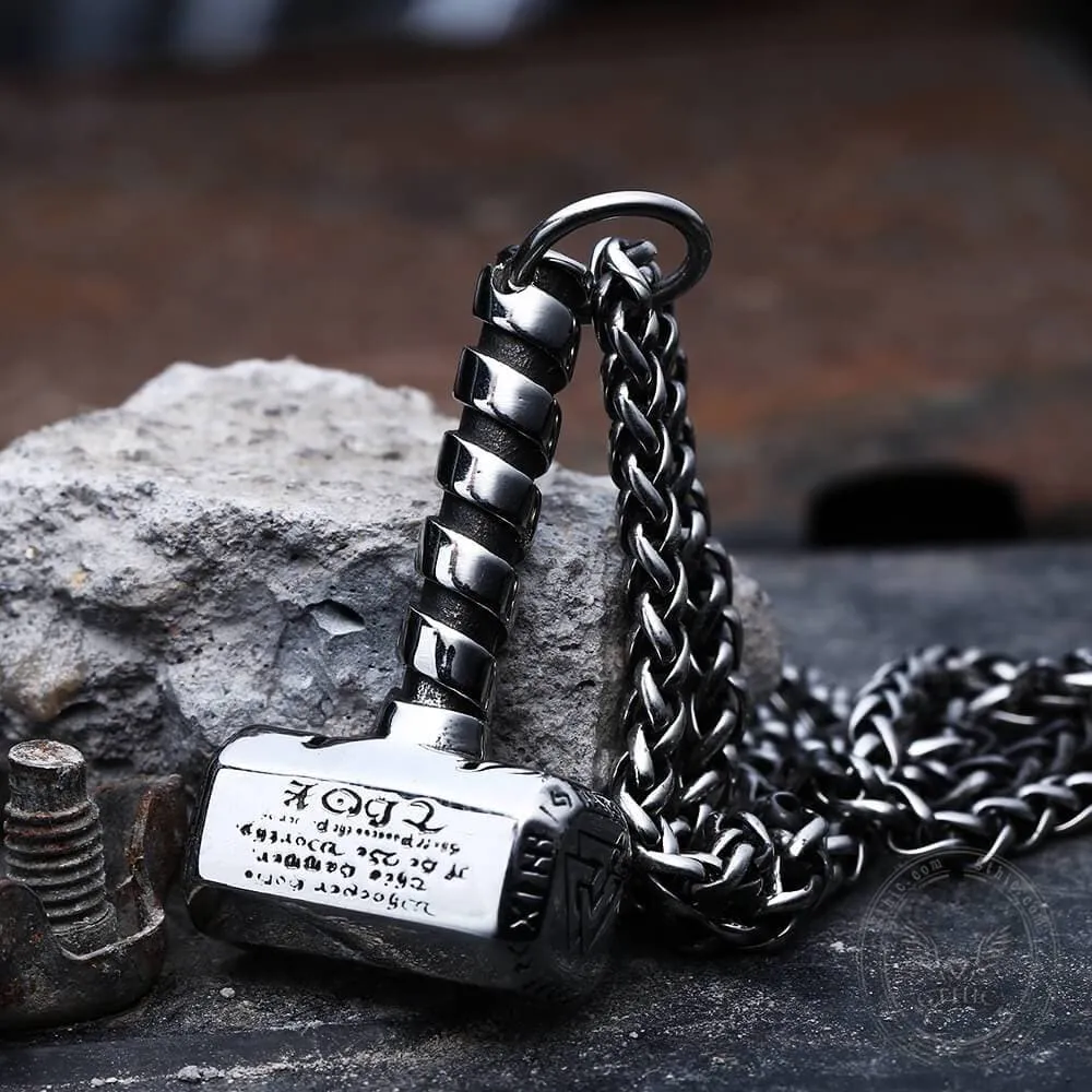 Thor's Hammer Valknut Stainless Steel Viking Necklace sold by GTHIC
