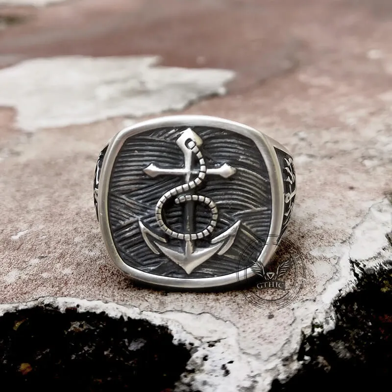 Navy Anchor Sterling Silver Marine Ring sold by GTHIC product image thumbnail 3