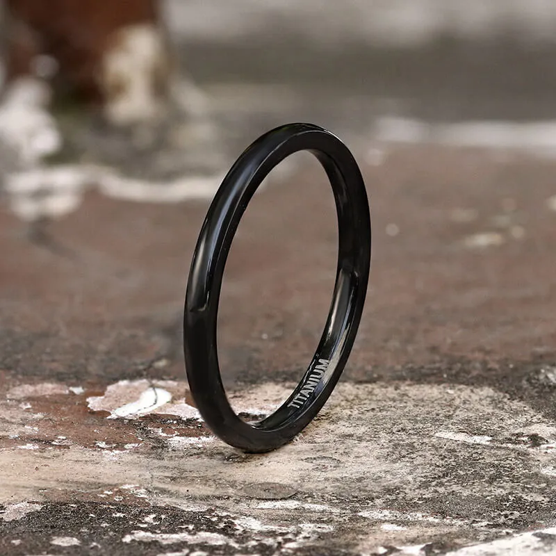 Minimalist Black Glossy Titanium Ring sold by GTHIC product image thumbnail 3