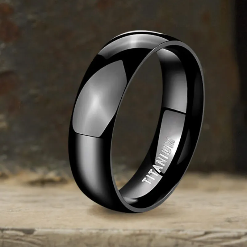 Minimalist Black Glossy Titanium Ring sold by GTHIC product image thumbnail 5