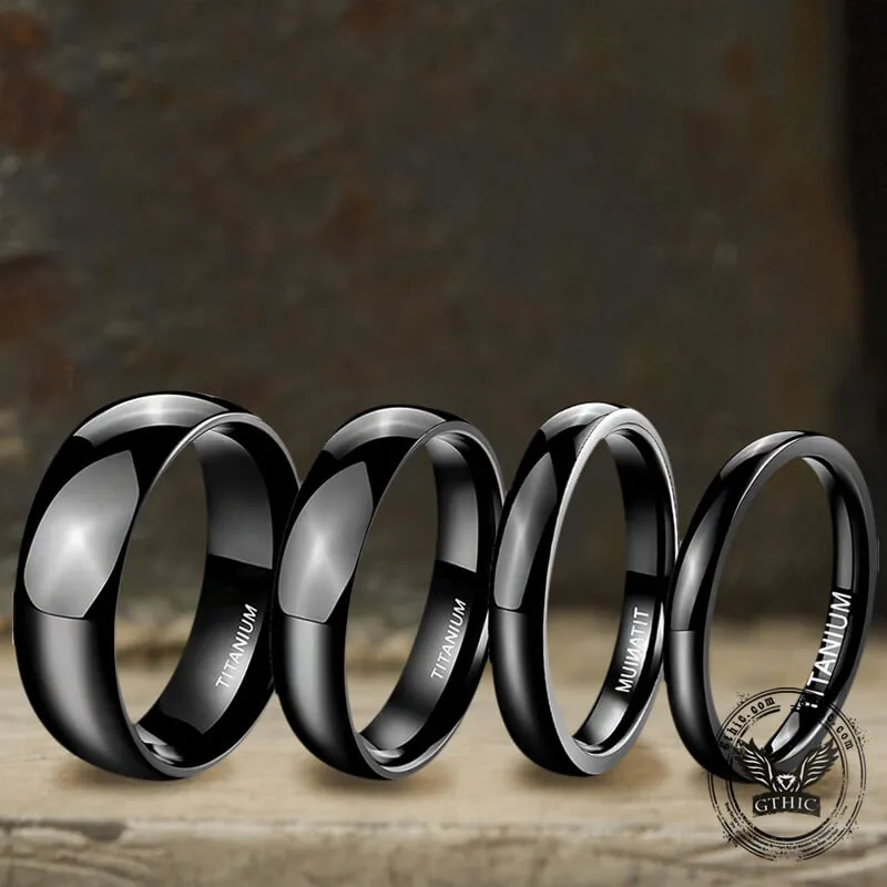 Minimalist Black Glossy Titanium Ring sold by GTHIC