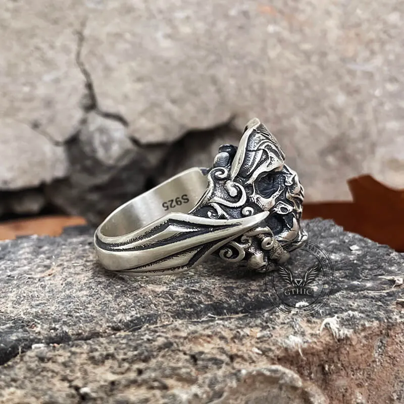 Evil Fangs Mask Sterling Silver Skull Ring sold by GTHIC product image thumbnail 4