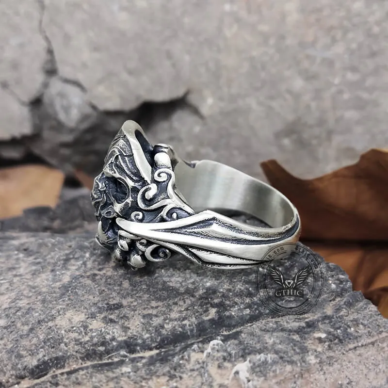 Evil Fangs Mask Sterling Silver Skull Ring sold by GTHIC product image thumbnail 5