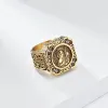 Vintage Portrait Cross Stainless Steel Ring sold by GTHIC
