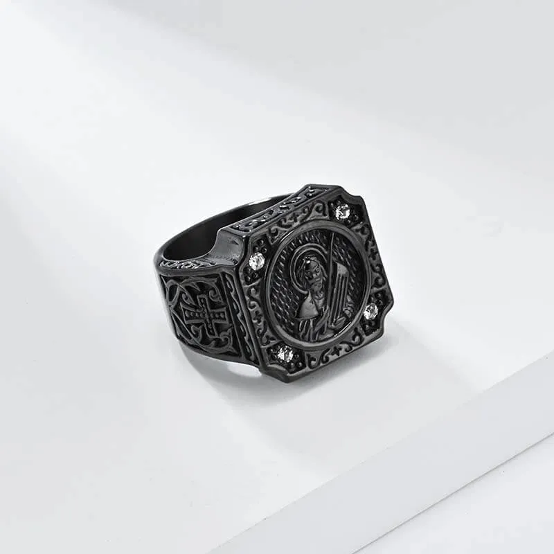 Vintage Portrait Cross Stainless Steel Ring sold by GTHIC product image thumbnail 4