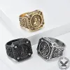 Vintage Portrait Cross Stainless Steel Ring sold by GTHIC
