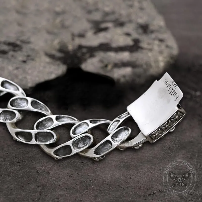 Retro Sterling Silver Skull Bracelet sold by GTHIC product image thumbnail 4