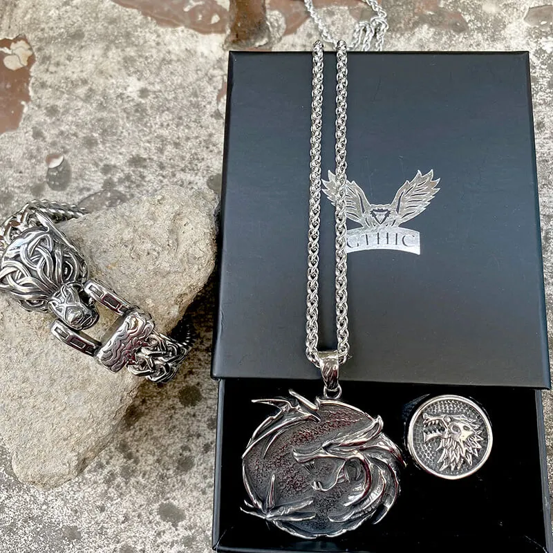 3 Pcs Howling Wolf Stainless Steel Jewelry Set sold by GTHIC