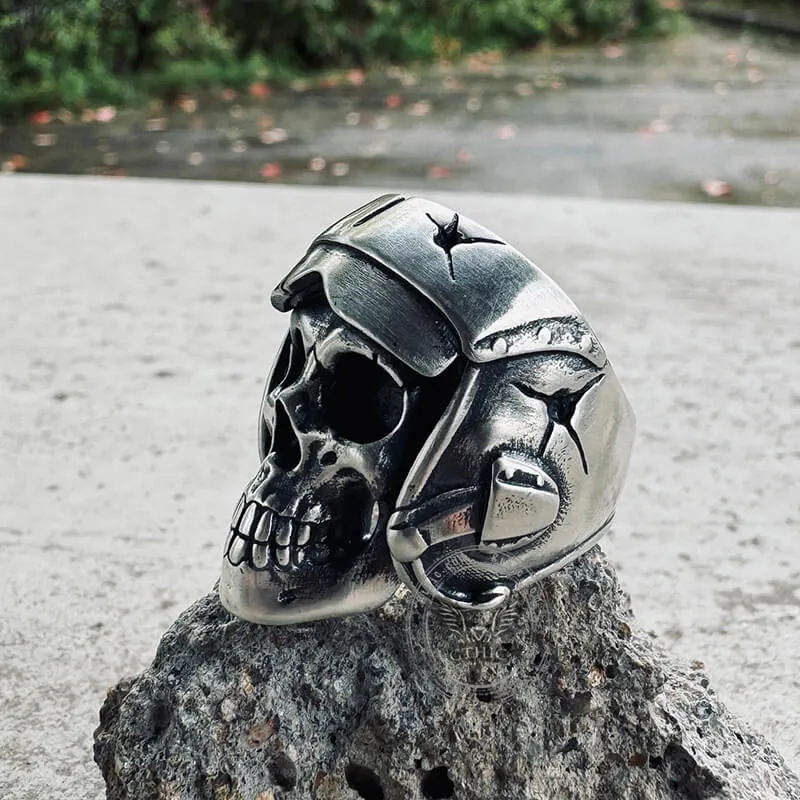 Aviator Helmet Skull Sterling Silver Ring sold by GTHIC product image thumbnail 3