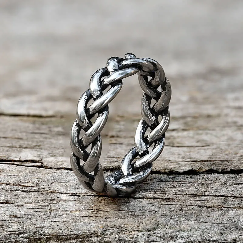 Simple Hollow Braided Twist Stainless Steel Ring sold by GTHIC product image thumbnail 5