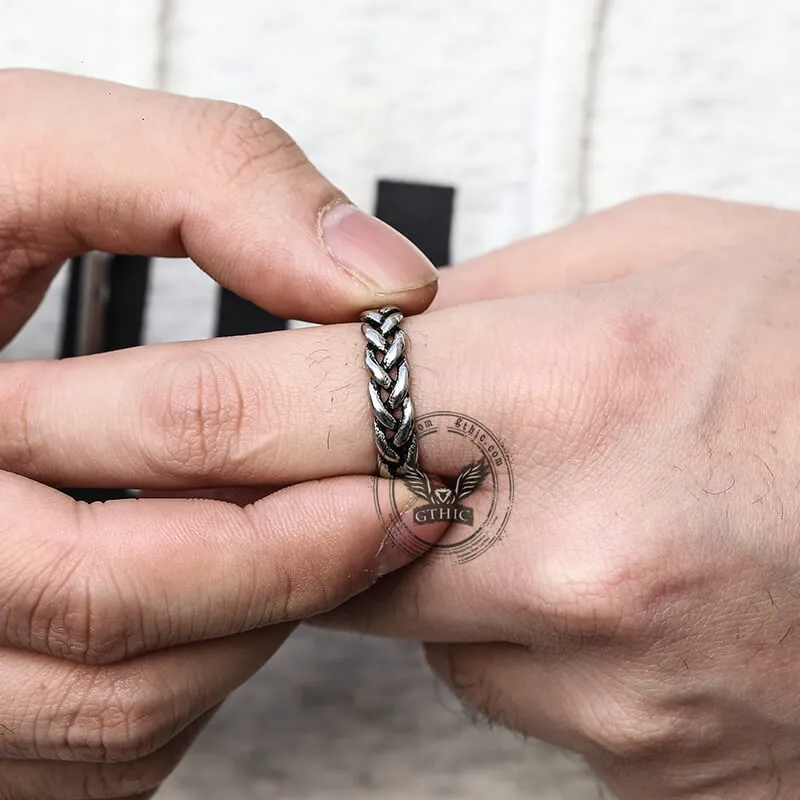 Simple Hollow Braided Twist Stainless Steel Ring sold by GTHIC product image thumbnail 2