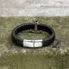 Anchor Stainless Steel Leather Bracelet sold by GTHIC