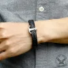 Anchor Stainless Steel Leather Bracelet sold by GTHIC