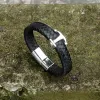 Anchor Stainless Steel Leather Bracelet sold by GTHIC