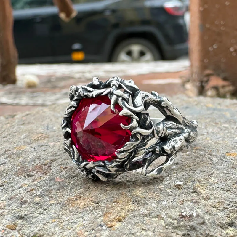 Thorns Gem-set Sterling Silver Gothic Ring sold by GTHIC